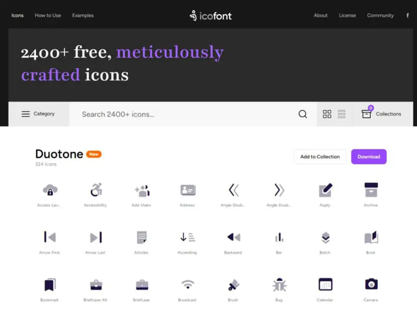 Icofont 網頁、文書、圖片編輯軟體均可用的免費圖示字型