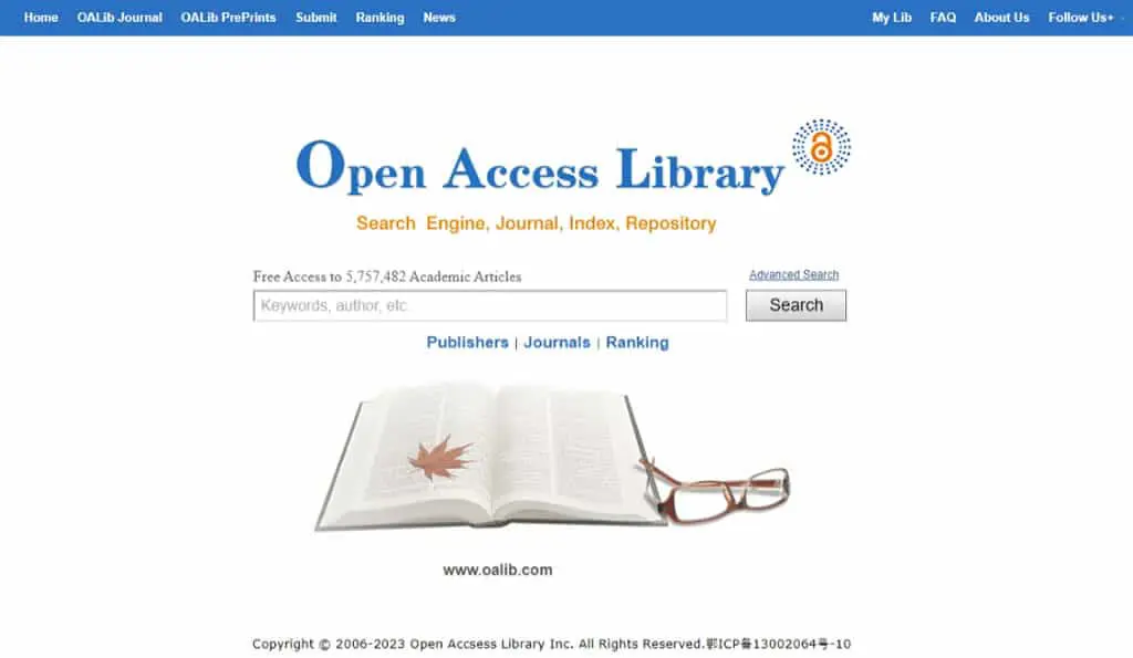Open Access Library (OALib)：搜尋超過 500 萬篇國內外學術文章的免費搜尋引擎