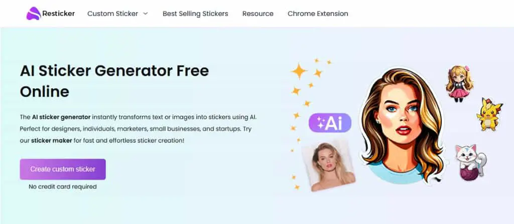 Resticker 免費 AI 貼紙產生器登場！文字、頭像都能變可愛貼圖