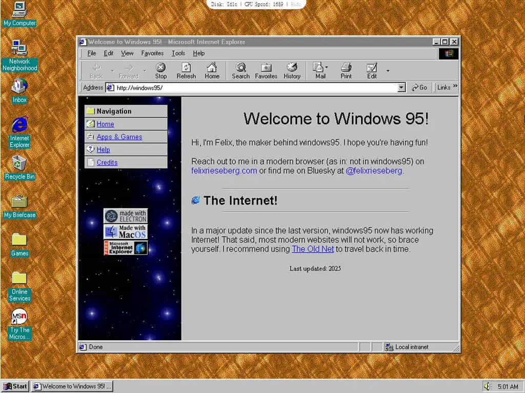重返經典！免費開源工具「windows95」讓你重溫 Windows 95 作業系統
