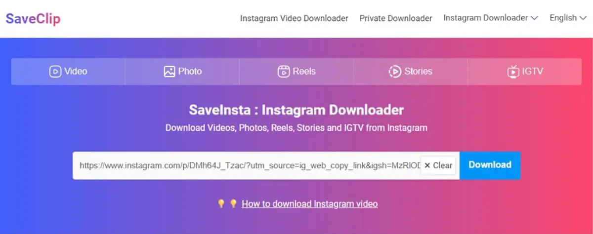SaveClip：免費 Instagram 下載線上工具，輕鬆保存 IG 影片照片