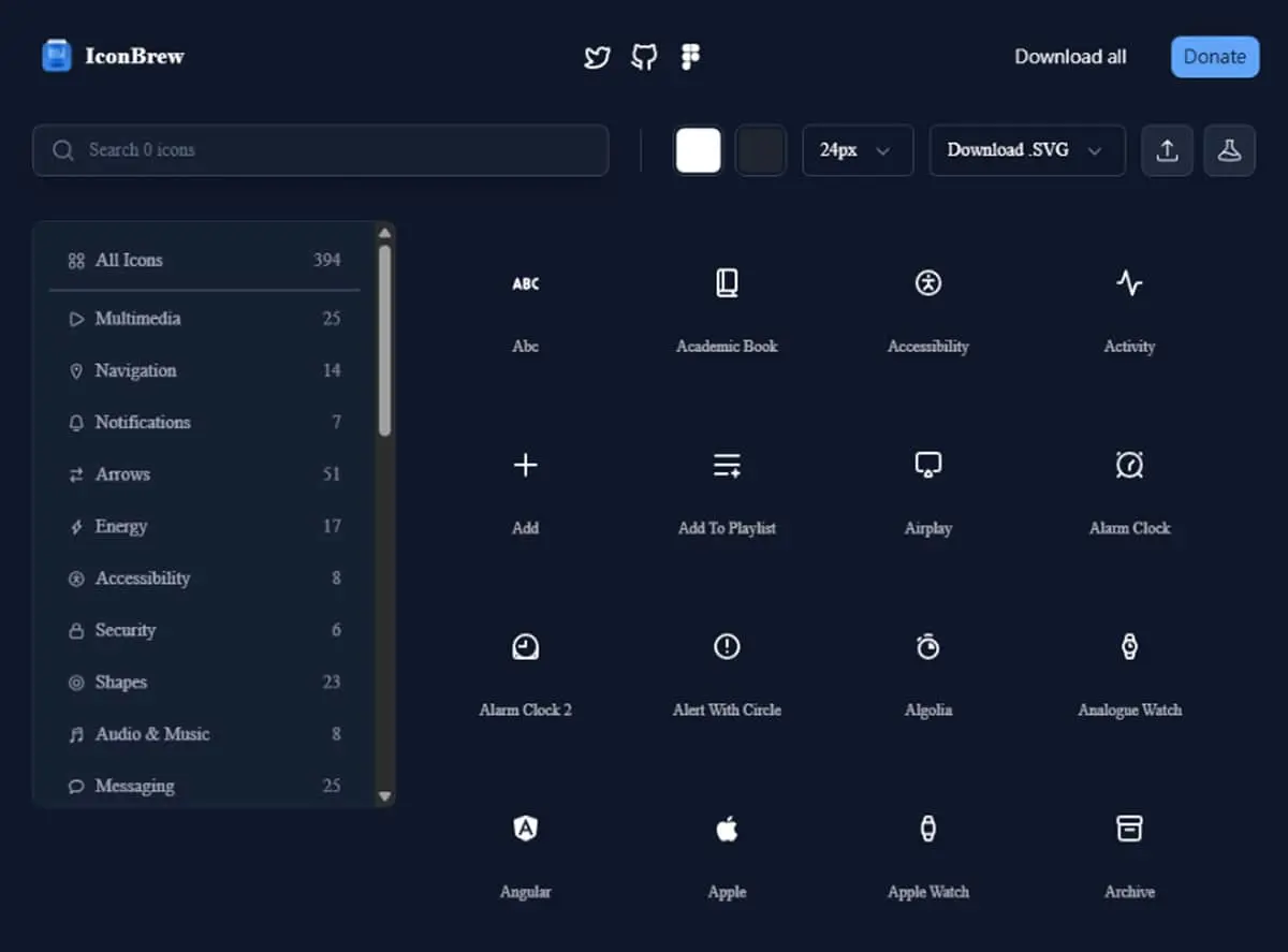 IconBrew：免費且開源的 SVG 圖示庫，平滑圓角設計讓你的專案更有質感
