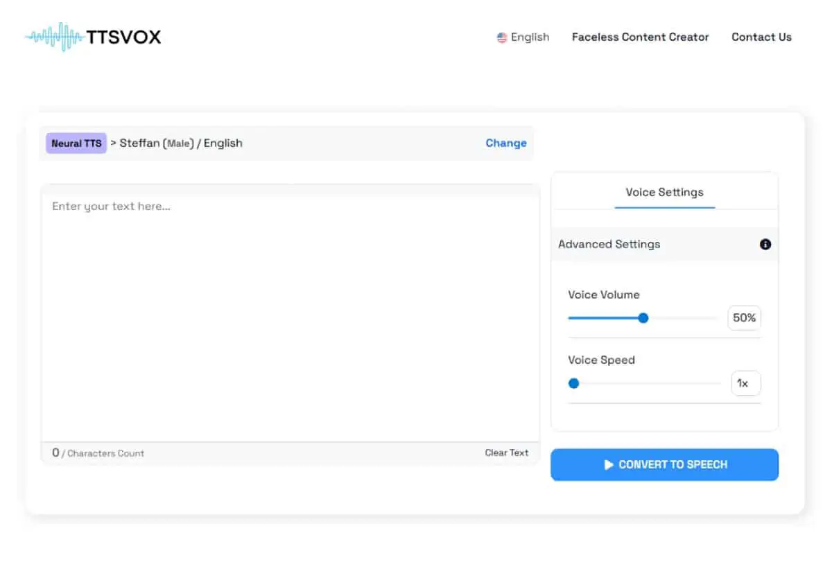 TTSVox 免費文字轉語音工具：AI 真人感語音，無限制使用免註冊