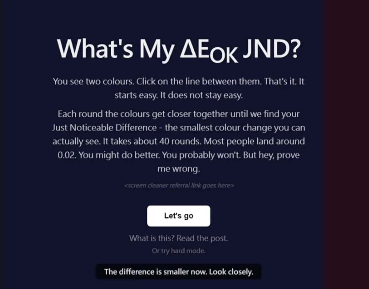 挑戰人眼極限：「What's My JND」幫你找出色彩感知臨界值